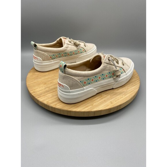 SPERRY Shoes Beige Casual Sneakers Southwestern Aztec STS87010 Womens Size 6 - Picture 3 of 12